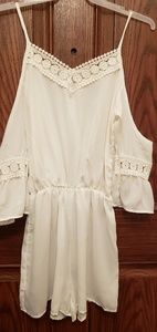 White Cold Shoulder Romper - Ladies Med